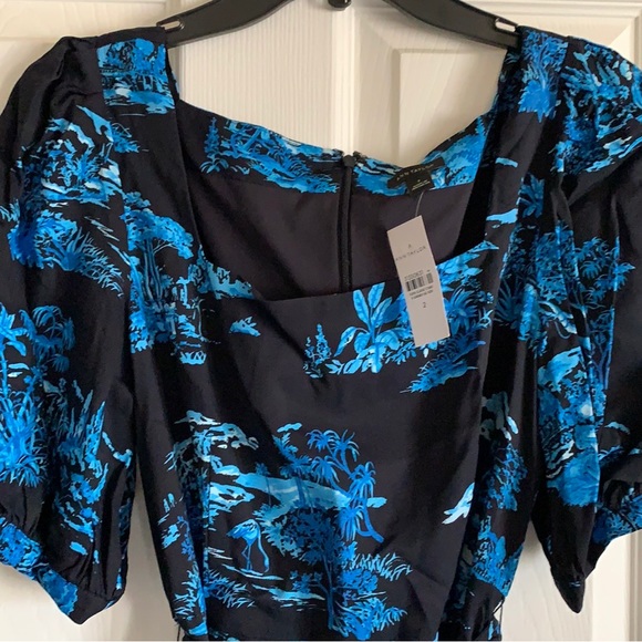 Ann Taylor Floral Toile Square Neck Shift Dress - Picture 5 of 9